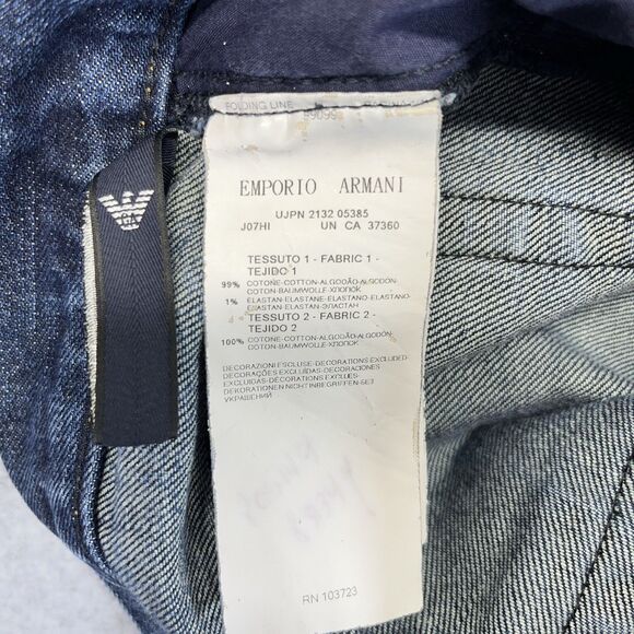 Emporio Armani Jeans Johnny Slim Fit Men’s 31 Medium Wash Distressed Denim - Picture 4 of 16